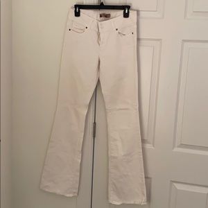White boot cut jeans